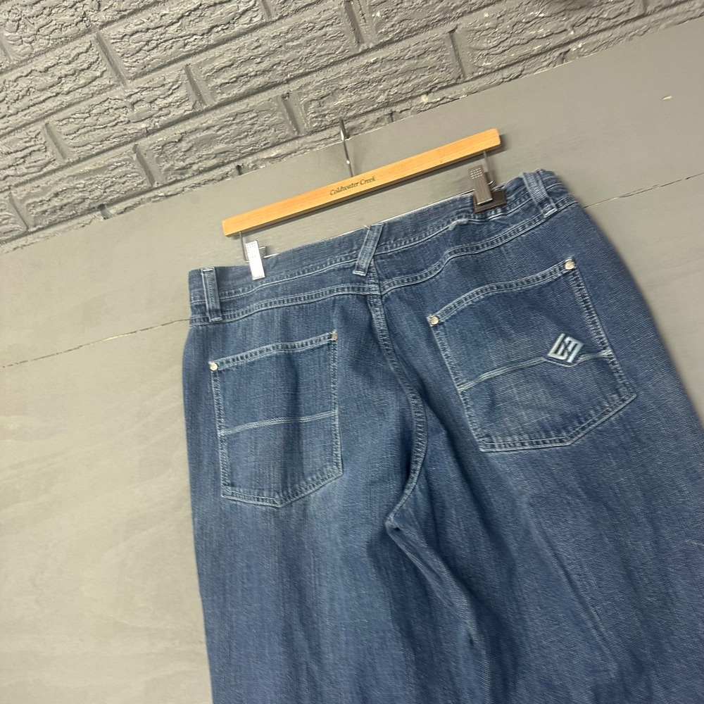 Enyce Mens Baggy Wide Leg Denim Jeans Medium Wash Blue Y2K Streetwear Size 38